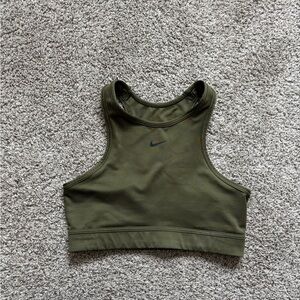 Nike olive green Dri-FIT Sports Bra